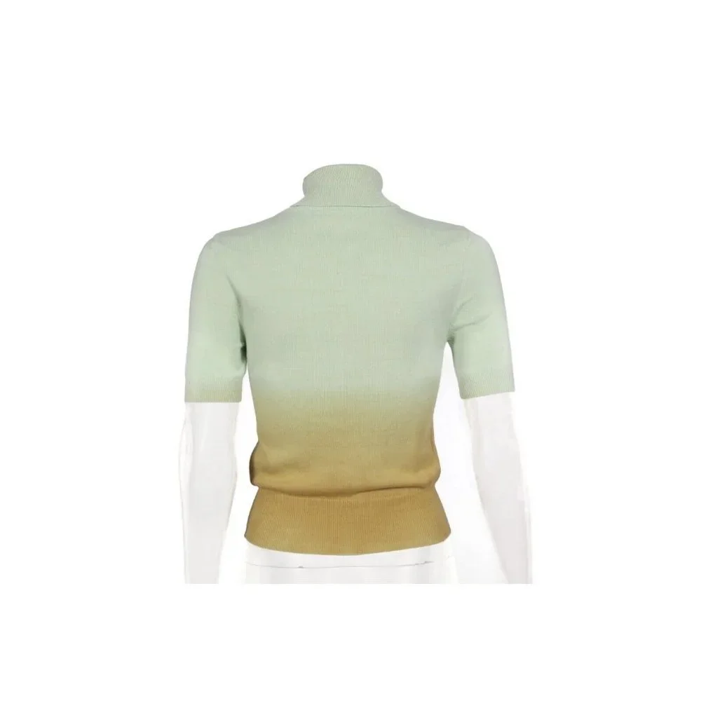 New ANDERSSON BELL Erin Piece Dyed Green Short Sleeve Sweater Womens XS NWT /034 - Picture 3 of 5